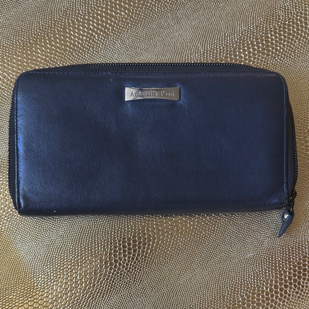 Antonio Paci Navy Leather Wallet